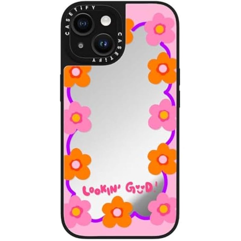 Casetify Mirror iPhone 15 Case 【Reflective / 4.9ft Drop Protection/Compatible with Magsafe】 - Lookin Good! - Phone Case - Silver on Black - Image 5