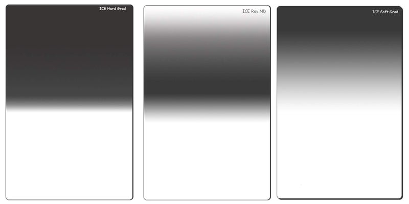 ICE 100mm x 150mm Grad ND Set of 3 Filters Sunset Reverse Hard Soft ND8 Filter Neutral Density 3 Stop Optical Glass ND GND Hard Plastic Clamshell Cases