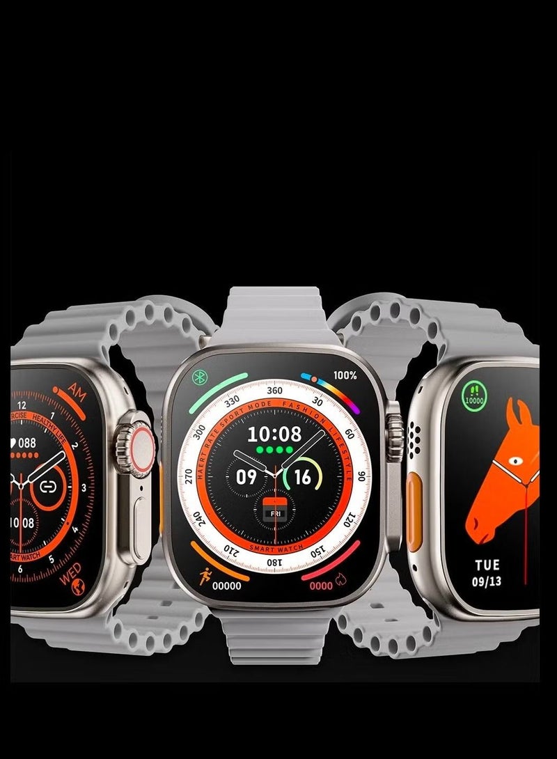 watch 8 Z66 ultra smart watch Unisex Series 49mm 2 Inch amoled bluetooth calling health Fitness And Sports Watch Grey - Image 2