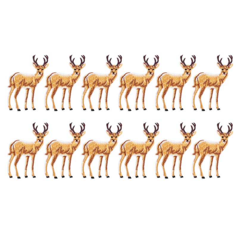 12Pcs Embroidery Cloth Stickers Deer Iron Motif Applique Patches Clothes Bag Accessories - Image 3