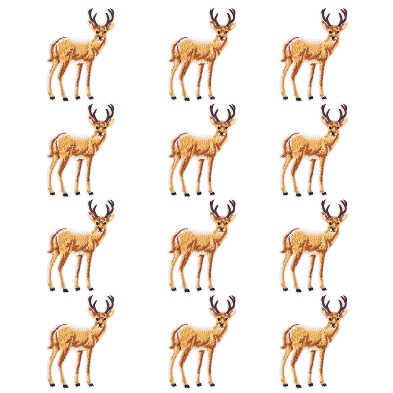 12Pcs Embroidery Cloth Stickers Deer Iron Motif Applique Patches Clothes Bag Accessories - Image 2