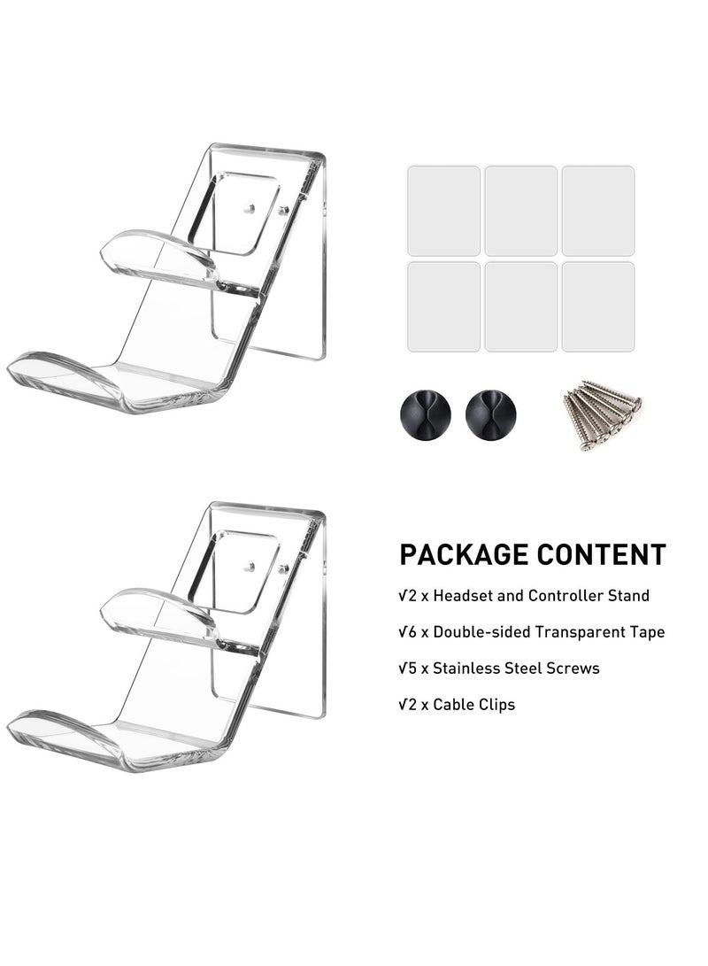 SYOSI Acrylic Controller Stand and Headset Holder, Wall Mount, Universal Gaming Accessory - Image 5