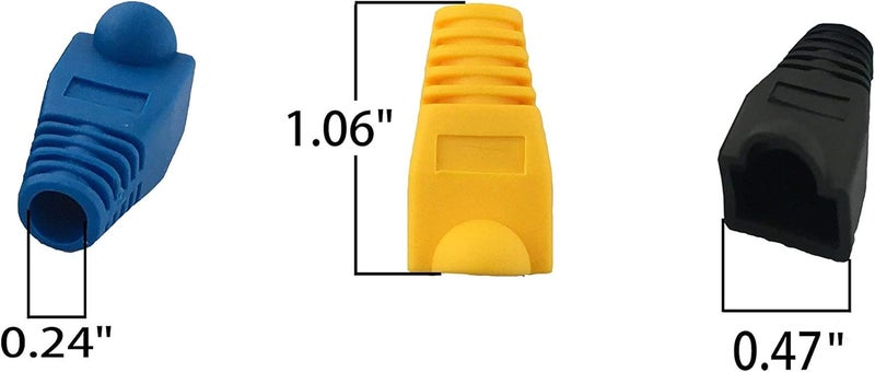 Accessbuy 100 قطعة من واقيات تخفيف الضغط لكابلات الشبكة RJ45 CAT6 CAT6E CAT5 CAT5E، غطاء موصل الكابل، ألوان مختلطة لأجهزة الكمبيوتر المحمولة - Image 2