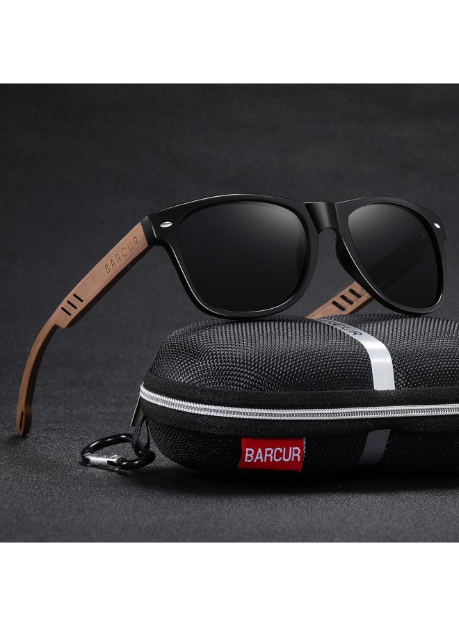 BARCUR Black Walnut Sunglasses for Men Wood Sun Glasses Man Eyeglasses Polarizing Glasses UVA&B Protection Eyewear ECO-Friendly-Lenses Color:Leopard Gray-Frame Color:BARCUR Polarized