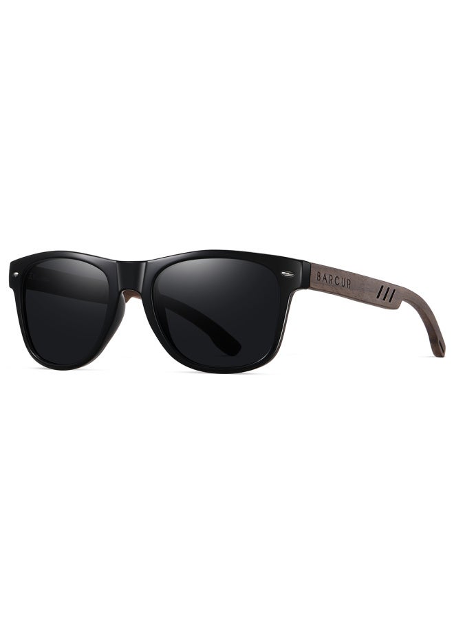 BARCUR Black Walnut Sunglasses for Men Wood Sun Glasses Man Eyeglasses Polarizing Glasses UVA&B Protection Eyewear ECO-Friendly-Lenses Color:Leopard Gray-Frame Color:BARCUR Polarized