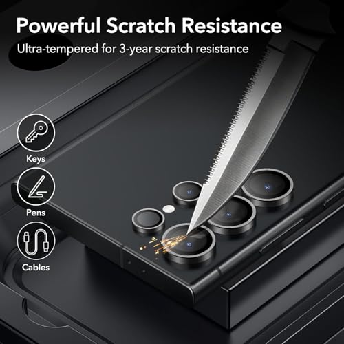 OpenTech® Premium Camera Lens Protector For Samsung Galaxy S25 Ultra (Black) – 9H Tempered Glass, Military-Grade Anti-Scratch, Case-Friendly, Easy Install Frame - Image 5