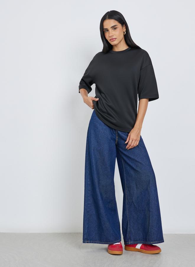 Styli Solid Short Sleeve Oversized T-Shirt - Image 2