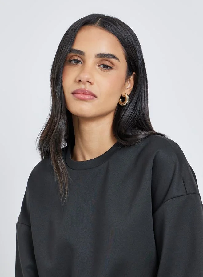 Styli Solid Short Sleeve Oversized T-Shirt