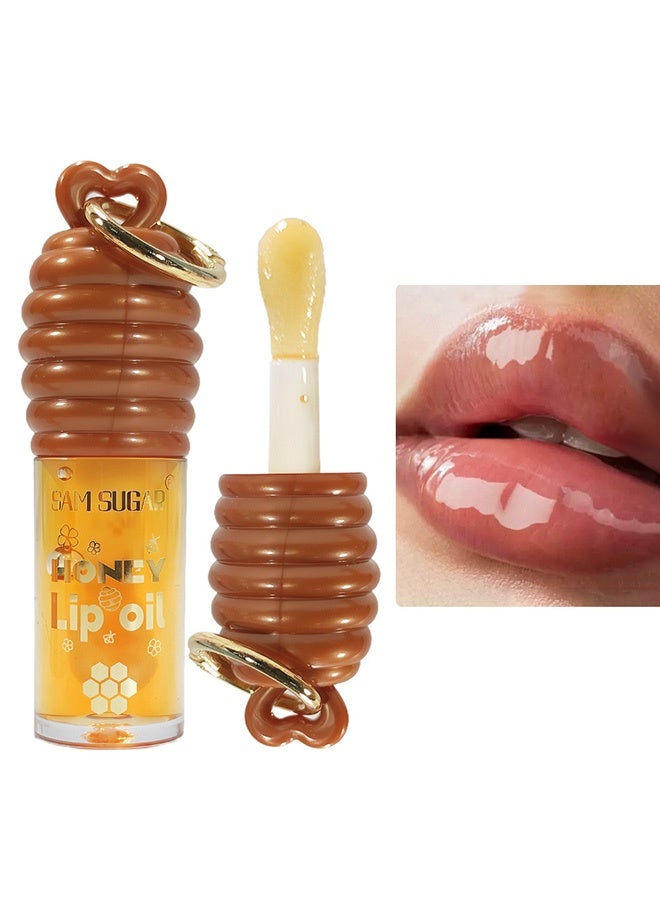 SAM SUGAR Honey Lip Oil - Moisturizing and Reducing Lip Wrinkles Lip Care Cream - Transparent Hydration Transparent Lip Balm#01 - Image 1