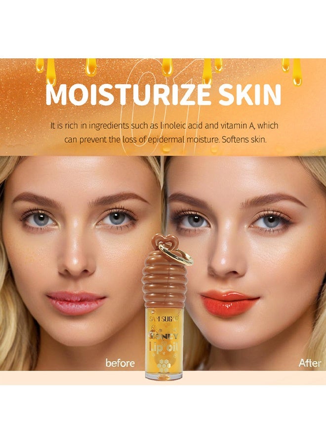 SAM SUGAR Honey Lip Oil - Moisturizing and Reducing Lip Wrinkles Lip Care Cream - Transparent Hydration Transparent Lip Balm#01 - Image 5