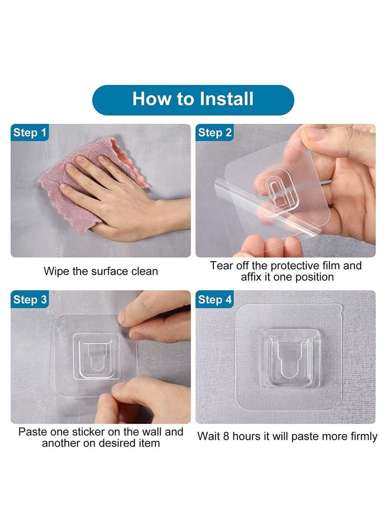 Generic - Double Sided Adhesive Hooks, Wall Hanging Hooks Without Nails, Self-adhesive, Heavy Duty, Transparent, Waterproof, Multi-Purpose for Home or Office - Image 1