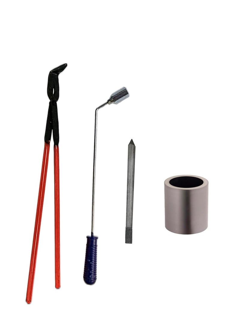 OMS GROUP Leo Machines SARSI Rod Handle Crucible Melting Tong 18INCH Carbon Rod Handle Heavy Graphite Rod A GLM Crucible Complete Set for Using Melting Machine - Image 1