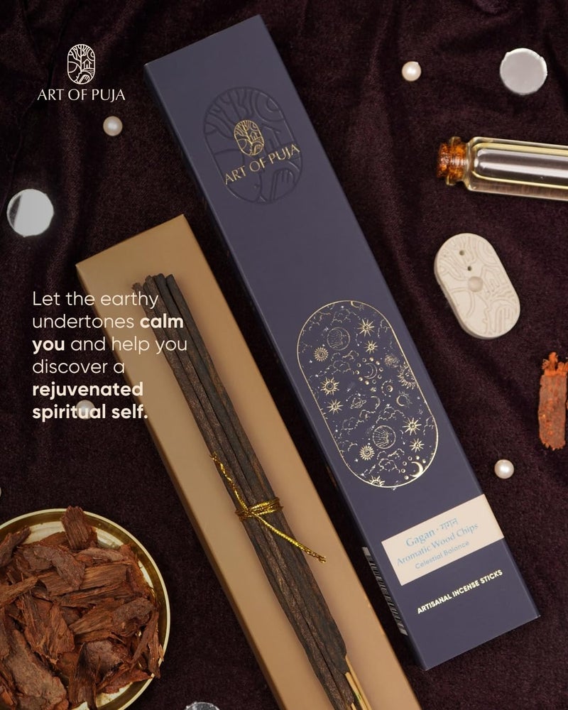 ART OF PUJA Aromatic Woods (Bakhoor) Artisanal Incense – 30 Agarbatti Stick | ~1 Hr Burn, 2+ Hr Fragrance | Rich Oud Bakhoor Aroma, Low Smoke | Free Agarbatti Holder | for Home & Mandir - Image 5