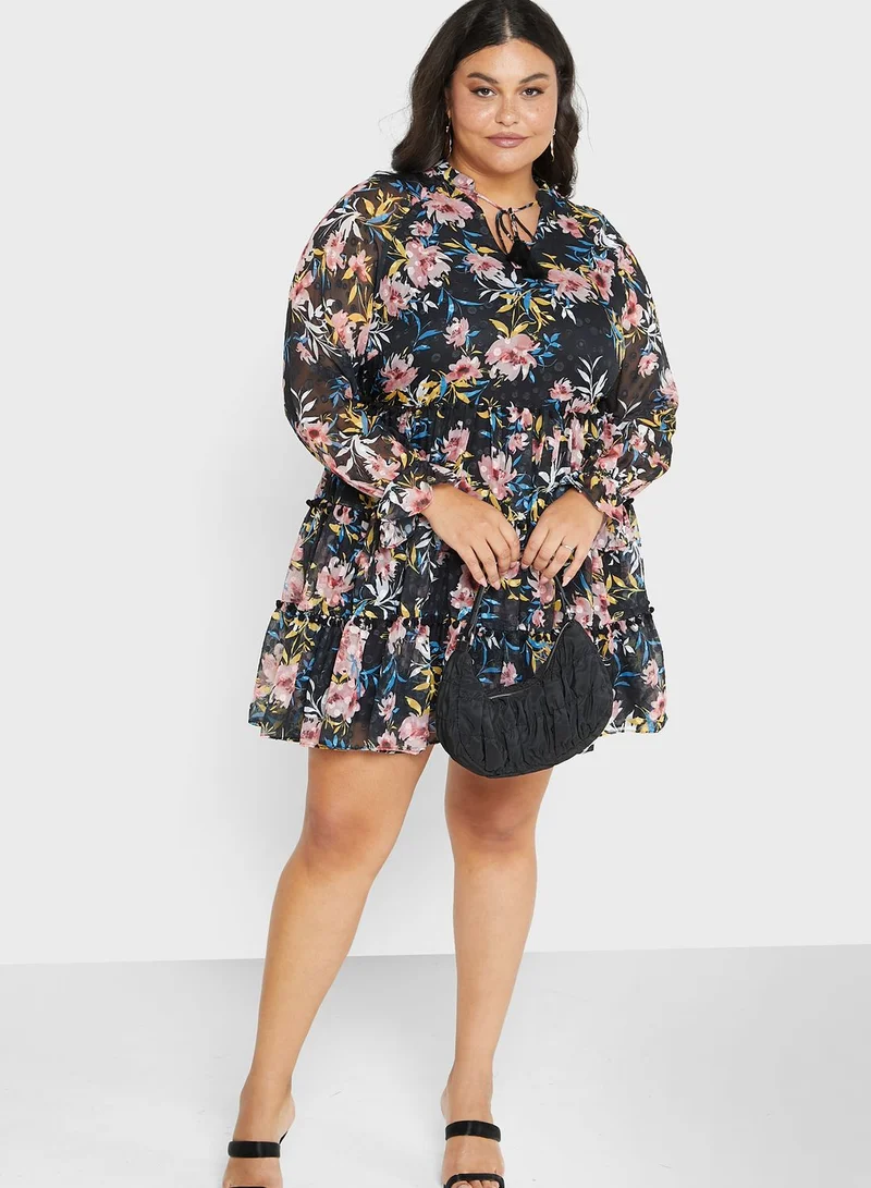 lovedrobe Floral Tiered Dress