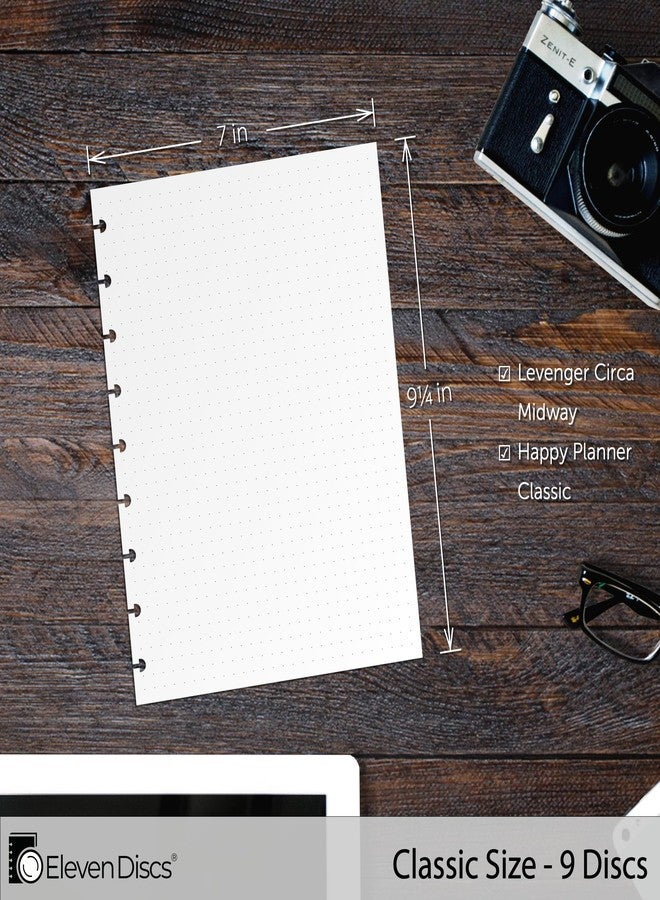 Eleven Discs Classic Size Discbound Paper - Pure Dot Grid Sheets - Premium 120gsm Heavyweight Notebook & Planner Refills - 9 Discs, 7 x 9.25 in - Punched for Happy Planner (50 Sheets) - Image 4