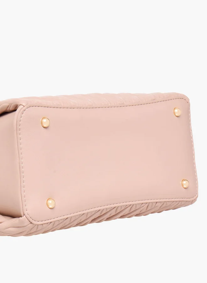 Flora Bella By Shoexpress Textured Crossbody Bag with Detachable Shoulder Strap