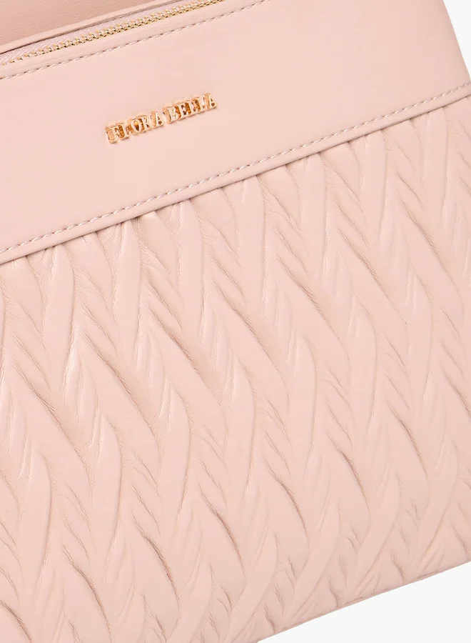 Flora Bella By Shoexpress Textured Crossbody Bag with Detachable Shoulder Strap