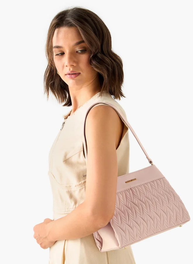 Flora Bella By Shoexpress Textured Crossbody Bag with Detachable Shoulder Strap