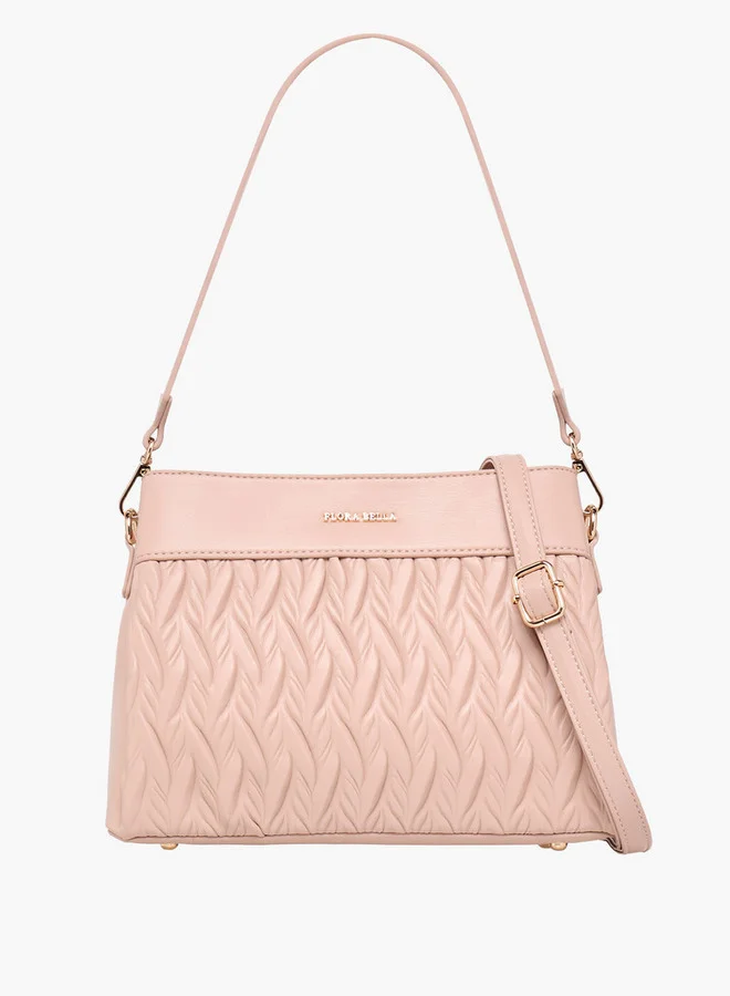 Flora Bella By Shoexpress Textured Crossbody Bag with Detachable Shoulder Strap