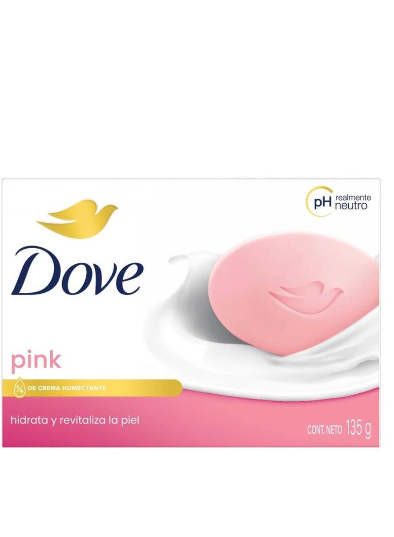 دوف صابون التجميل المرطب الكلاسيكي الوردي منظف البشرة اللطيف 135 جم - Image 2