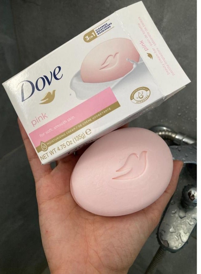 دوف صابون التجميل المرطب الكلاسيكي الوردي منظف البشرة اللطيف 135 جم - Image 3