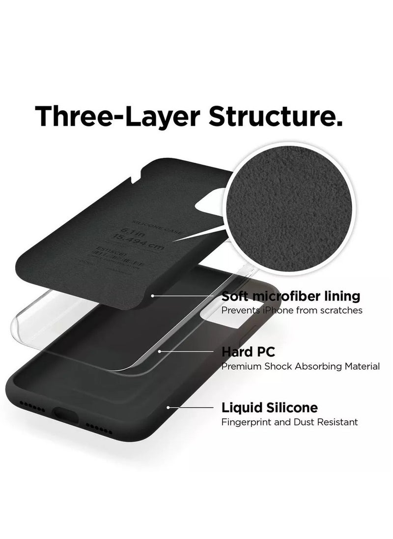 Generic - Three-Layer Structure Shockproof Protective Case Cover for iPhone 11 Black  Anti-Fingerprint Anti-Drop Anti-Scratch Comfortable Grip Shock Absorption Hard Back Anti-Burst Ultra Thin Full Cover Case Compatible with iPhone 11 Black - Image 1