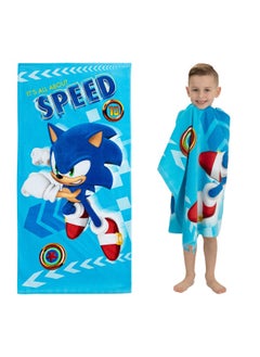 Franco Kids Super Soft Cotton Beach Towel 58 In X 28 In Sonic The Hedgehog  - Image 1