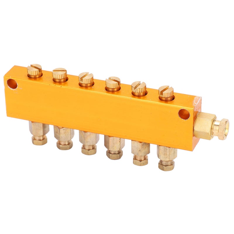 Oil Distributor Adjustable Brass Lube Piston Separator Divider Valve Lubrication System1 in 6 out - Image 4