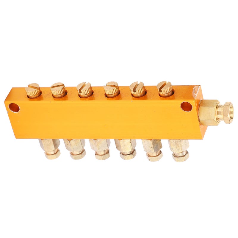 Oil Distributor Adjustable Brass Lube Piston Separator Divider Valve Lubrication System1 in 6 out - Image 2