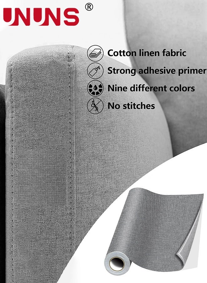 UNUNS Sofa Repair Patch,Fabric Repair Patches,Linen Repair Tape Self-Adhesive Fabric Patches Durable,DIY Large Linen Tape for Sofa,Couches,Furniture, Chair,Clothing,43*200cm,Mid-Grey - Image 5