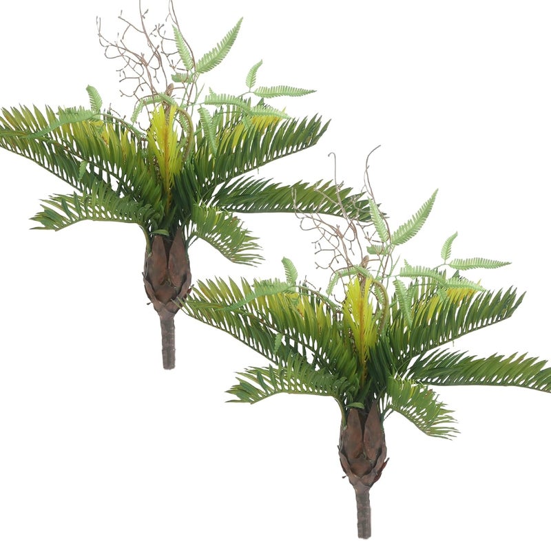 COTSEN 2 Pcs Artificial Cycad Plants 13.8 inch Artificial Succulents Fake Succulents Unpotted for Family Office Decor - Image 1