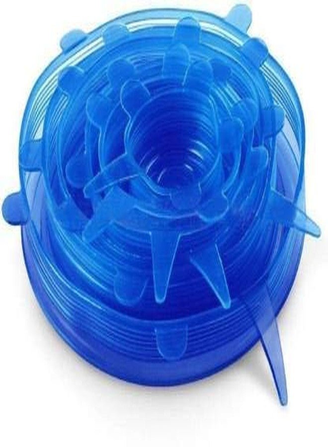 Meshaan Microwave Safe Silicone Stretch Lids reuseable Flexible Covers for Rectangle, Round, Square Bowls, Dishes, Plates, Cans, Jars (TRAVVELING FOOD COVERAGE USE, 6 Pcs) - Image 3