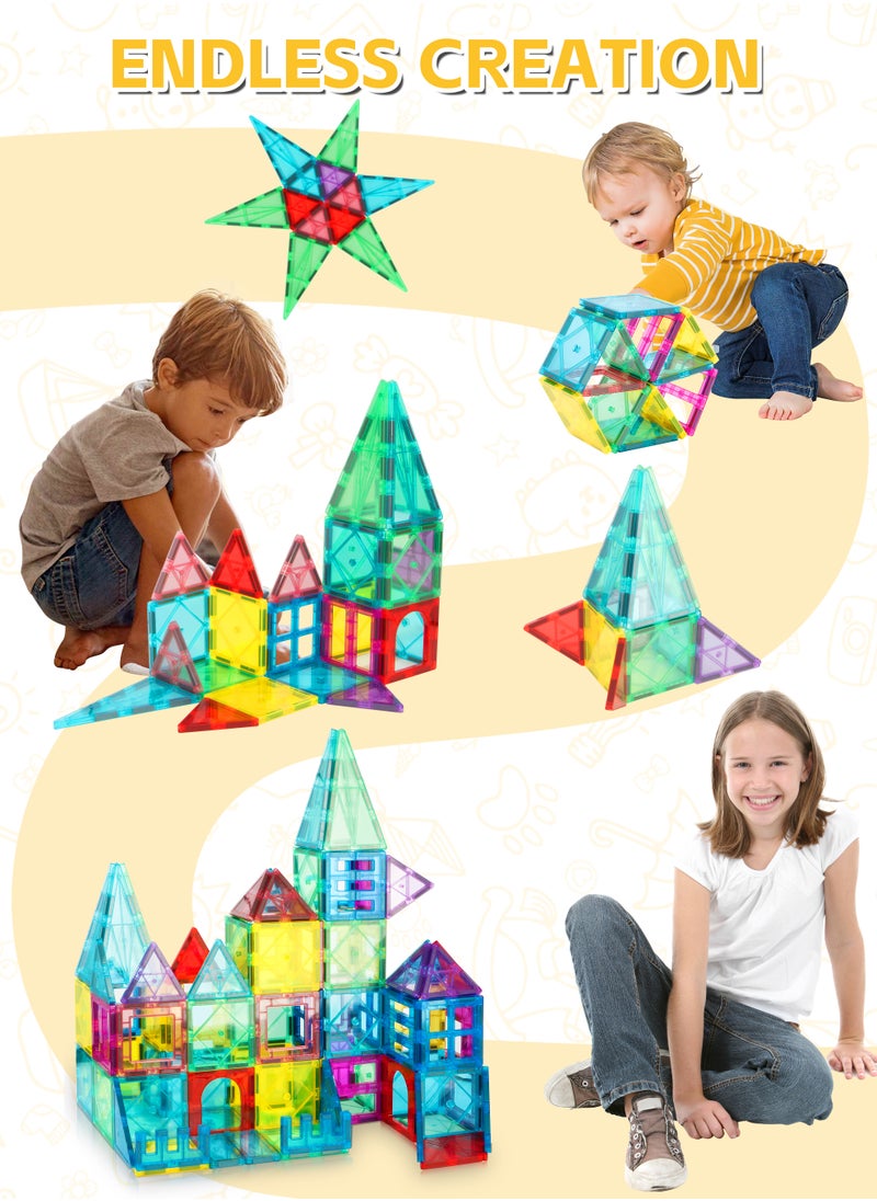 Xkimos 78-piece Magnetic Building Blocks Toy Set 78 Transparent Magnetic 3D Building Blocks Building Game Board - STEM Educational Toys for Boys and Girls, 3+ Years  - Image 5