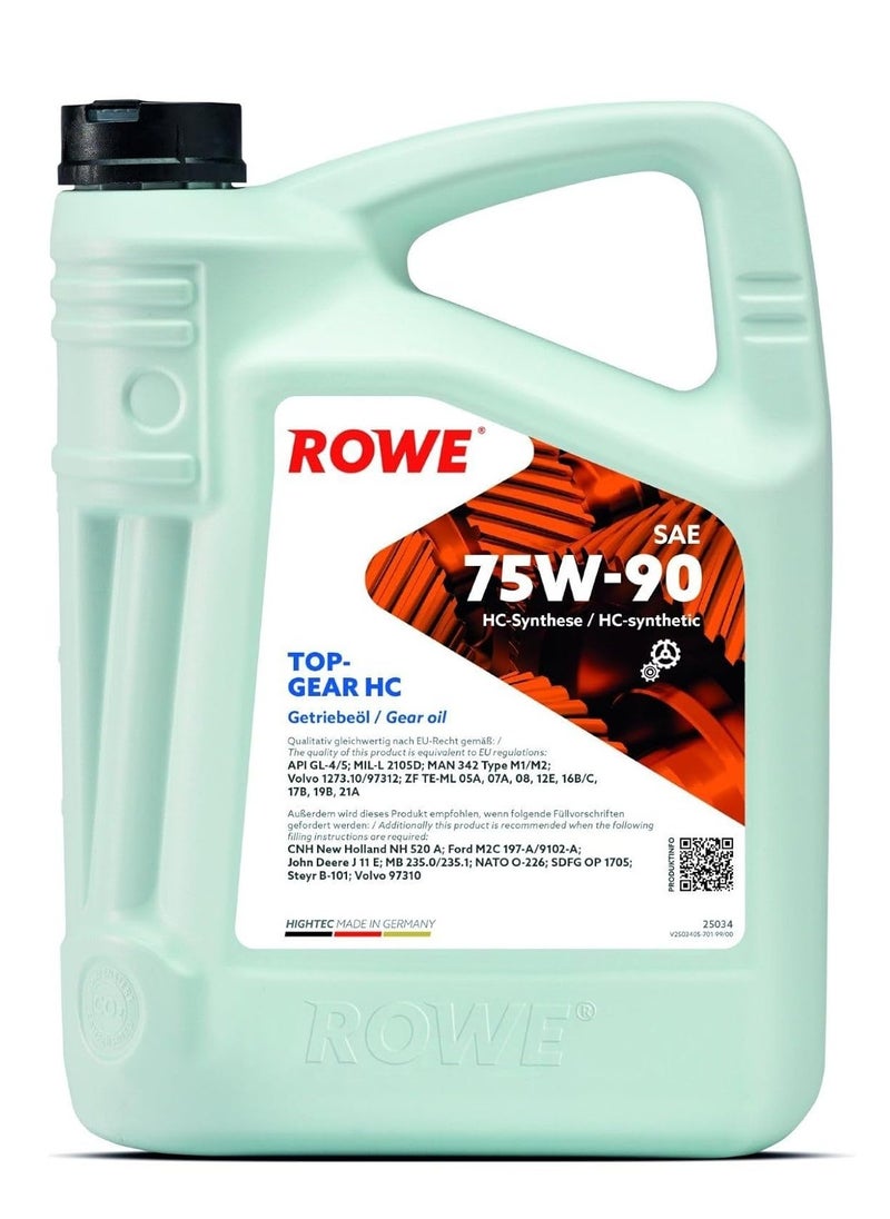 ROWE HIGHTEC TOPGEAR SAE 75W-90 HC -5 Ltr. High Performance Gear Oil (Germany) 