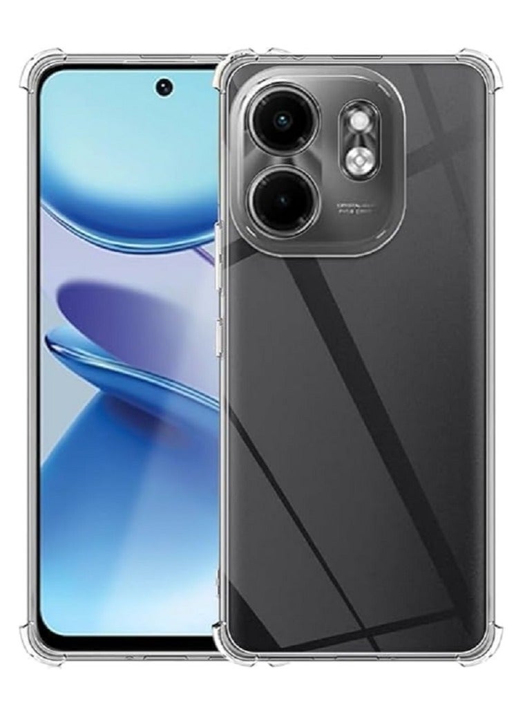 Infinix Smart 9 / Hot 50i Case Clear Shockpoof Reinforced Corners Slim Fit Soft Flexible TPU Bumper Phone Case With Camera Protection for Infinix Smart 9 / Hot 50i ,Crystal Clear - Image 1