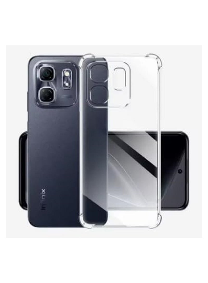 Infinix Smart 9 / Hot 50i Case Clear Shockpoof Reinforced Corners Slim Fit Soft Flexible TPU Bumper Phone Case With Camera Protection for Infinix Smart 9 / Hot 50i ,Crystal Clear - Image 4