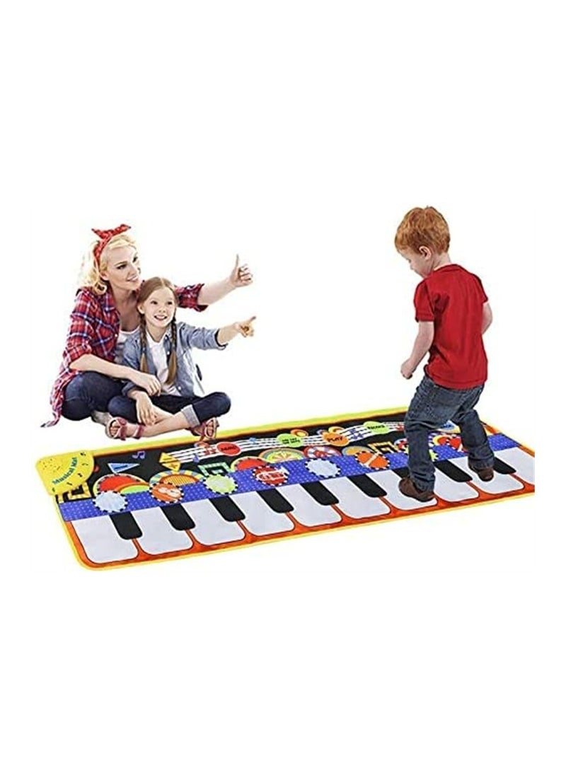 NIBEMINENT - Children's Music Mat with 8 Kinds of Special Effects and 10 Songs, Baby Piano Mat, 5 Function Buttons, Steel Early Education Toys, Suitable for 1 2 3 4 Year Old Girls Boys - Image 1