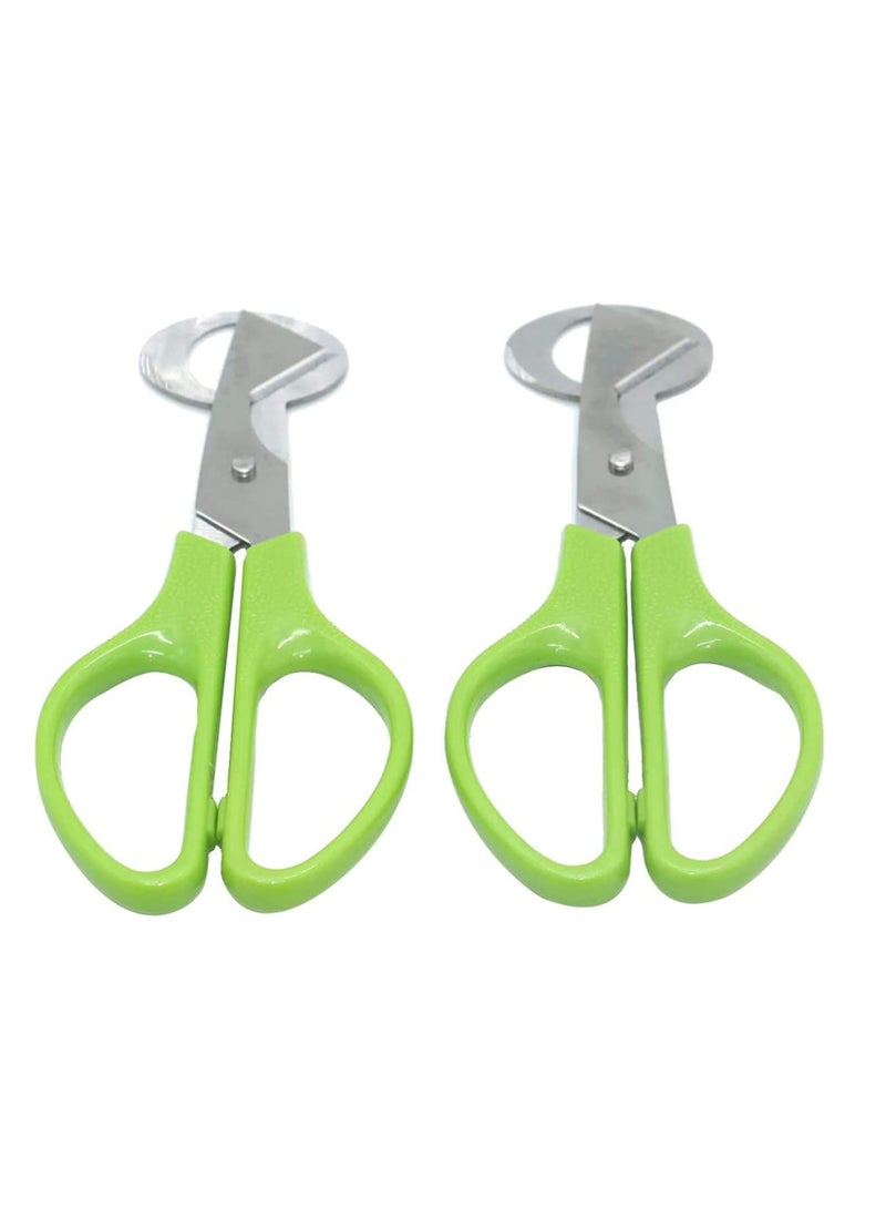 Zikra 2pcs Stainless Steel Pigeon Quail Egg Scissors, Bird Egg Cutter Opener, Shears Tool for Home Kitchen, Green - Image 1