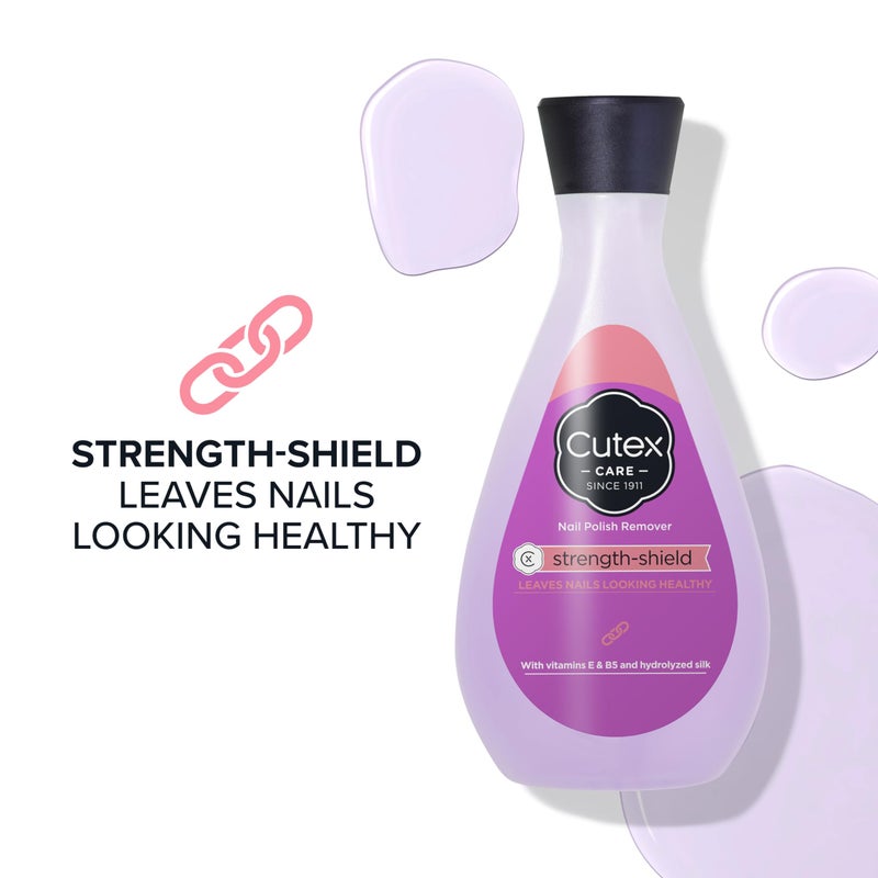 Cutex Strength Shield Nail Polish Remover, Leaves Fingernails & Toenails Looking Healthy, Contains Vitamins E, B5 & Hydrolyzed Silk, 6.7 fl oz - Image 3