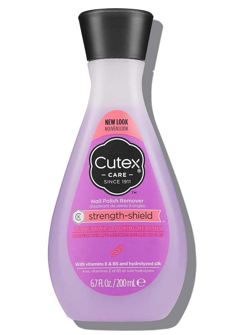 Cutex Cutex Nail Polish Remover, Strength Shield, Leaves Nails Looking Healthy, Contains Vitamins E, B5 & Hydrolyzed Silk, 6.76 Fl Oz  - Image 1