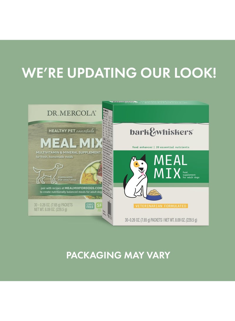 Dr. Mercola بارك و ويكزرز، معزز غذائي، 20 عنصر غذائي أساسي، مكمل غذائي لوجبات الكلاب البالغة، مصنّع نباتياً، 30-0.26 أونصة (7.65 جرام) عبوات صافي الوزن 8.09 أونصة (229.5 جرام) - Image 2