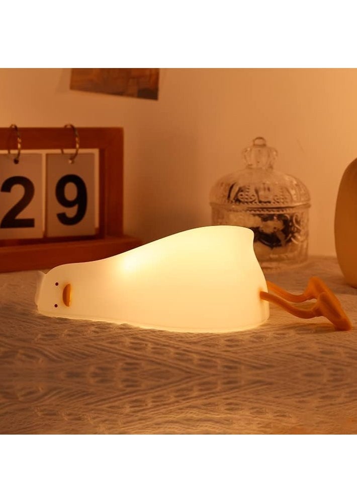 ELTRAZONE Lying Flat Duck Night Light – Cute Soft Silicone Nursery Lamp, Rechargeable LED Duck Light with Touch Control, Timer & Dimmer | Perfect Kawaii Birthday & Festival Gifts for Girls, Safe & Soft for Kids - Image 2
