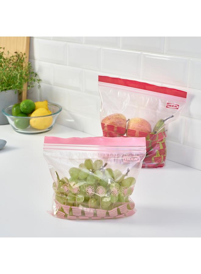 erorex Resealable Bag, Patterned Red/Pink, 2.5/1.2 L - Image 3