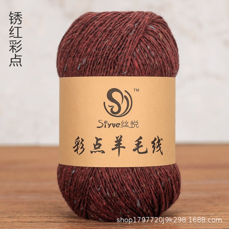 Italian Dotted Wool Yarn for Scarves Knitting 35# soot 