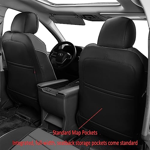 EKR Custom Fit Sienna Seat Covers for Select Toyota Sienna LE, XLE,XLE Plus,8-Passenger Seating,2nd Row 4/2/4 Split 8 Seats 2021-2024 - Three Row,Leather (Black/Gray) - Image 3