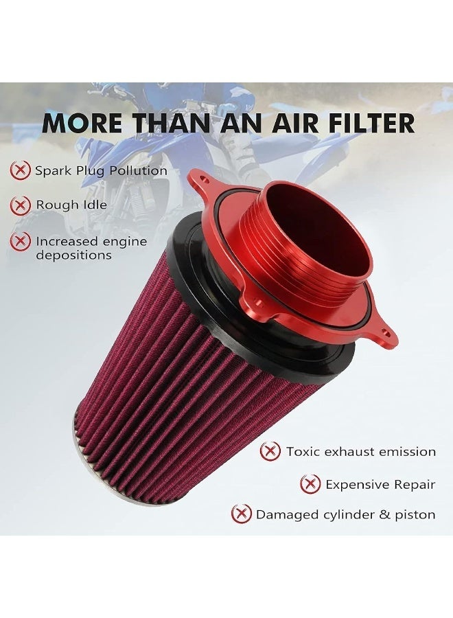 طقم فلتر منقي الهواء 0.6 كجم | مناسب لـ Yamaha Raptor 700 2006-2011 2013-2022، لون أحمر - Image 4