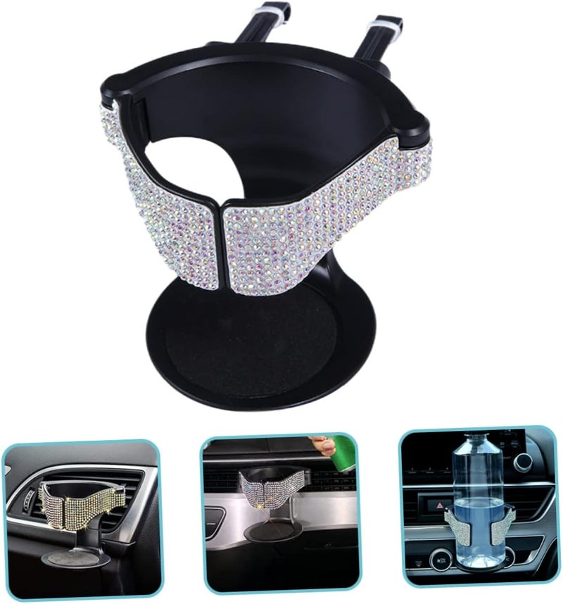 FAVOMOTO Car Cup Holder Rhinestone Drink Stand for Mugs Easy to Install Fits Vehicles Horizontal Vents for and Everyday Use - Image 4