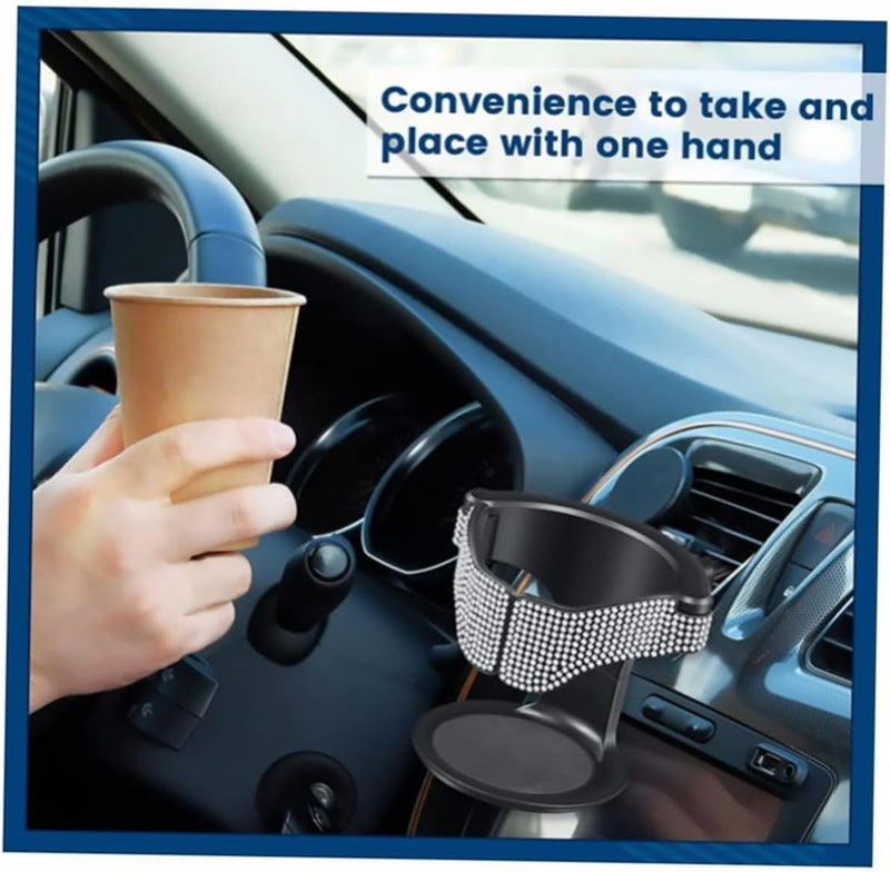 FAVOMOTO Car Cup Holder Rhinestone Drink Stand for Mugs Easy to Install Fits Vehicles Horizontal Vents for and Everyday Use - Image 5