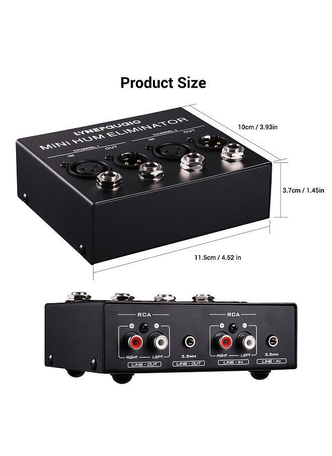 Compact Hum Eliminator Box 4 Channel Passive Buzz Destroyer Noise Canceller
