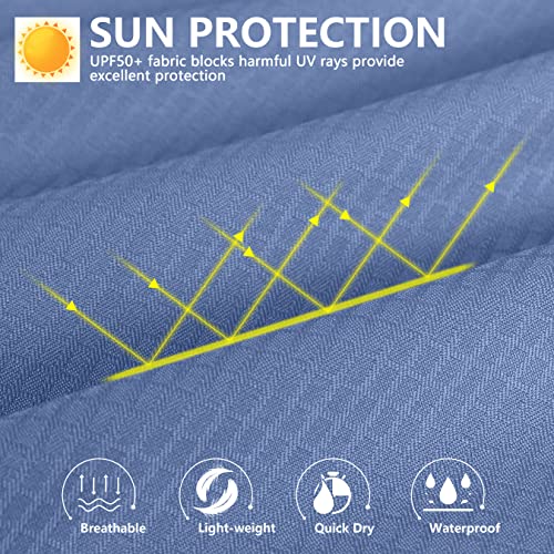 Pudolla Women's UPF 50+ UV Sun Protection Shirts Long Sleeve Fishing Hiking Shirt Cool Lightweight Travel Safari Shirts Dusty Blue M - Image 4